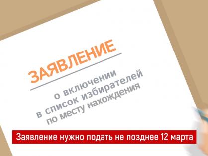 Порядок подачи заявления для голосования по месту нахождения на выборах Президента Российской Федерации