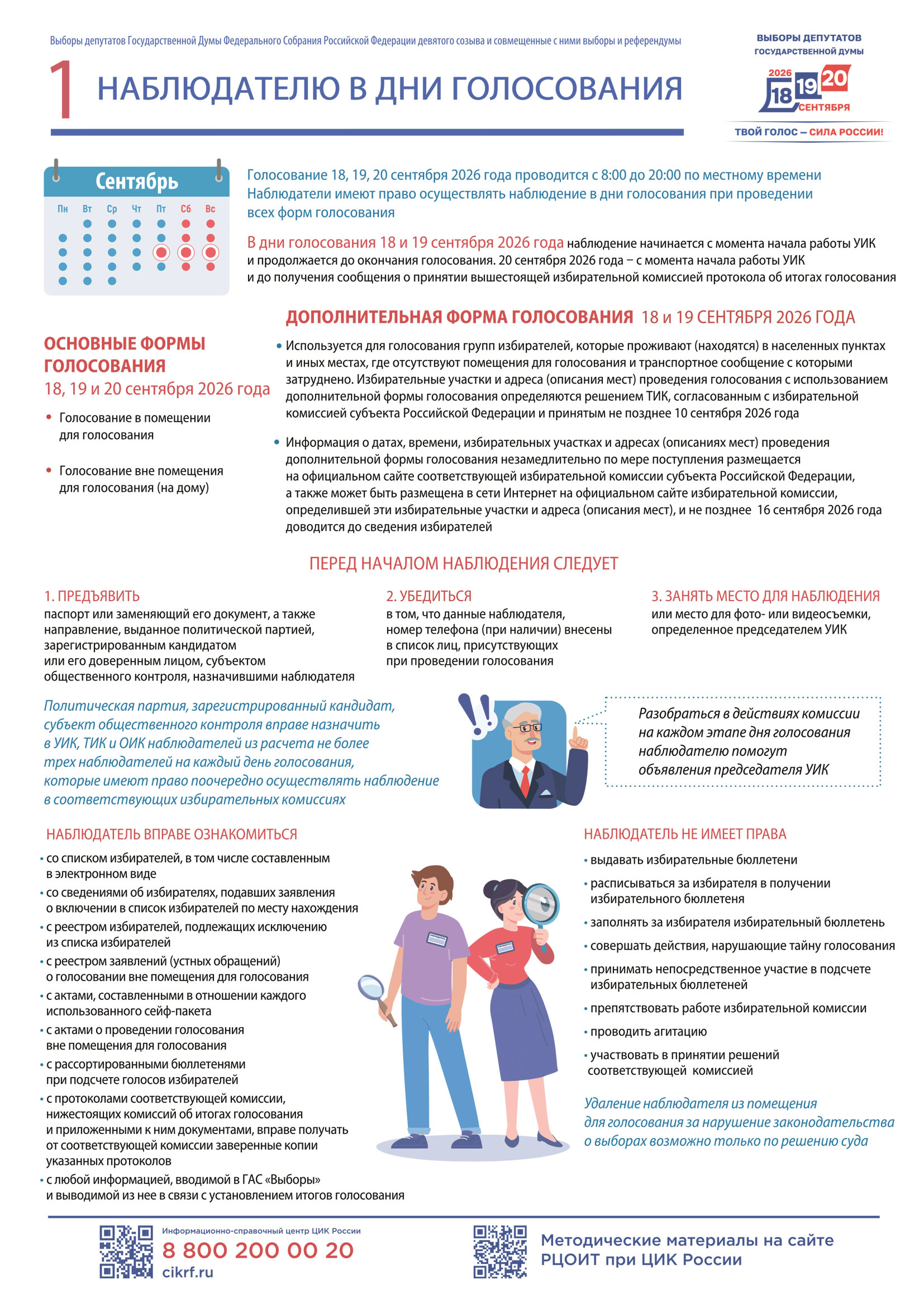Плакат наблюдателю в дни голосования