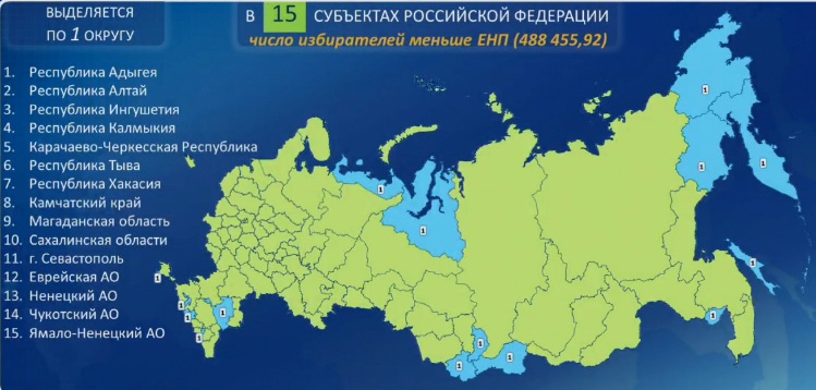 Схема избирательных округов одномандатных округов